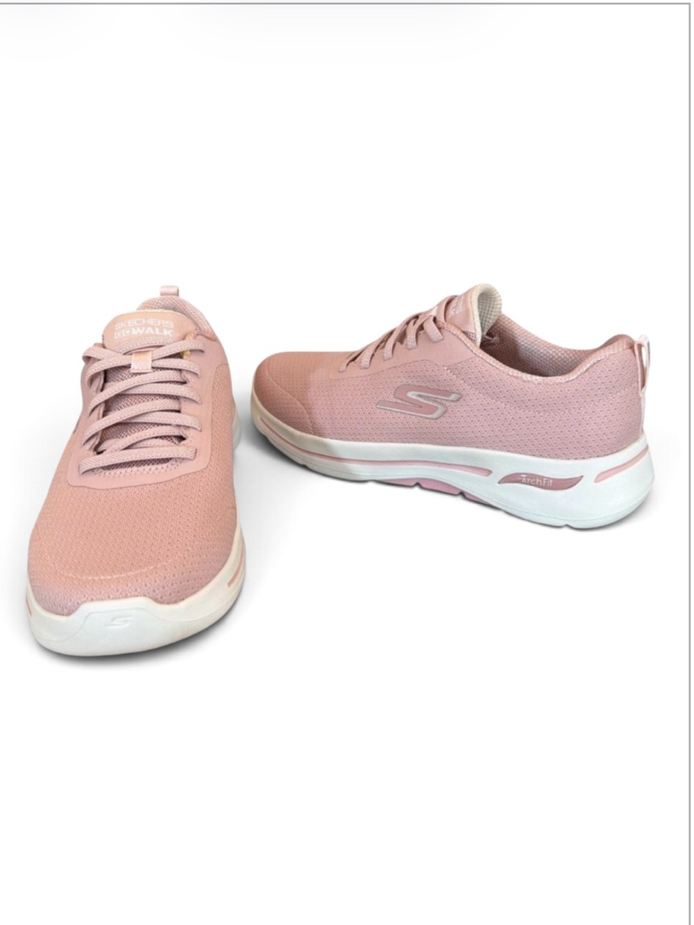 Skechers GO WALK Arch Fit Mauve Pink Lace Up Lightweight Walking Sneakers 8W